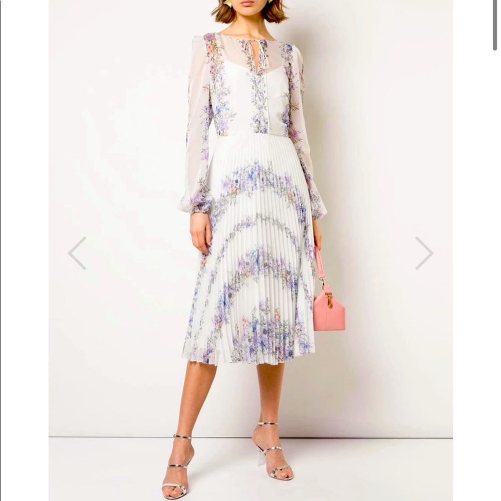 Marchese Pleated Chiffon Cocktail Dress